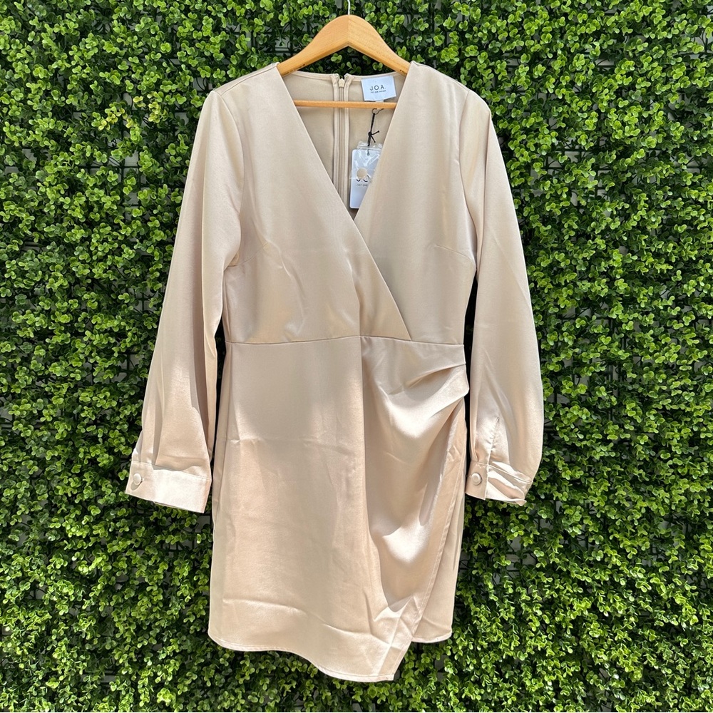 NWT | J.O.A. Satin wrap mini dress